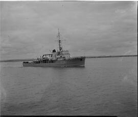 Aerial - German navy gun boat in Shannon