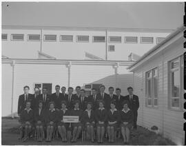 Students in Shannon College of Hotel Management courtyard