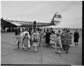 Cardinal Cushing arriving at Shannon via Aer Linte