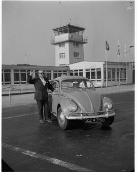 Volkswagen Beetle with Shannon Airport Control Tower in background