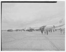 Two Pan American Airlines (PAA) DC8 jets on the ramp at Shannon