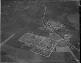 Aerial - Factory site and houses