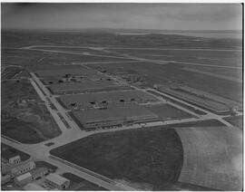 Aerial - Industrial estate and flats