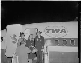 Ann Kennedy with Captain Deroy of Aer Lingus