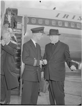 Father Peyton with an Aer Lingus official