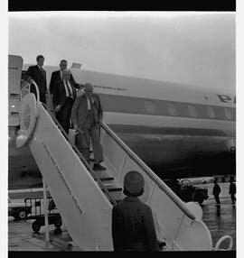 Dr T.R. Henn arrives on Pan American Airline (PAA) plane