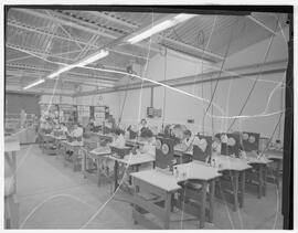 SPS Factory - Line of machines, women at work