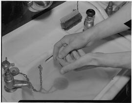 Hands modelling for kitchen cleanliness poster