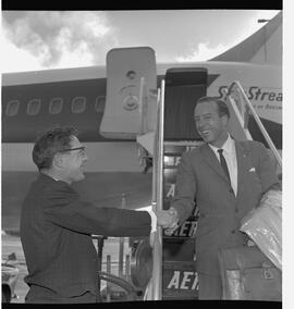 Mr Pishner arrives on Trans World Airlines (TWA)