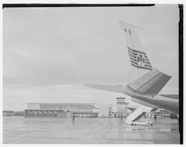 Irish International Airlines - Tail in front of terminal