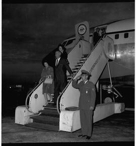 Vice President Lyndon B. Johnson disembarking