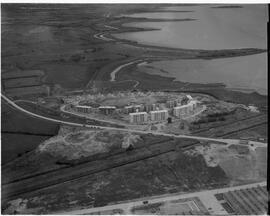 Aerial - Hill showing flats and houses