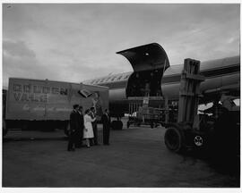 Loading up Golden Vale cheese on a Seaboard & Western Air plane