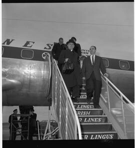 Dr Lucey disembarking Irish Air Lines plane