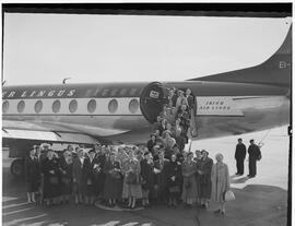 Passengers and crew from the second Aer Lingus flight to Lourdes, France