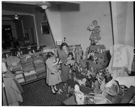 Woman and child at Duty Free Toy shop