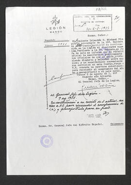 Photocopy of a military dispatch from Juan Yagüe