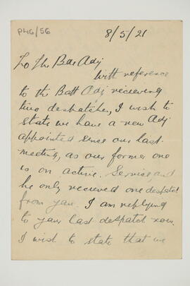 Letter providing information about the strength of the 1st Battalion East Limerick Brigade