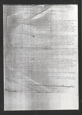 Photocopy of a letter from Joseph A. Cunningham