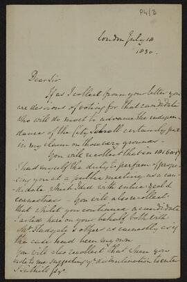 Letter from Thomas Spring Rice