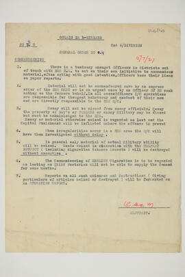 General order relating to the commandeering of material