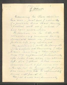 Handwritten draft of pp. 32-35 of P104/1/1