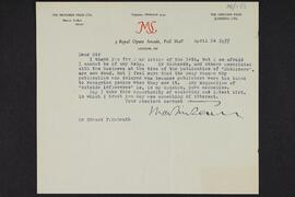 Letter with enclosures from Martin Secker to Edward P. McGrath