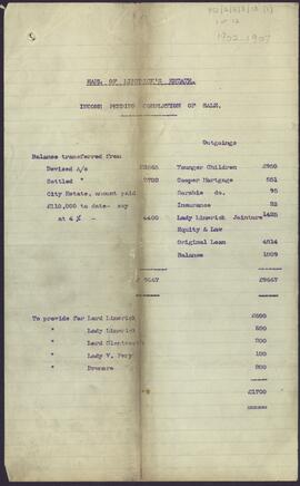 Accounts relating to the 4th Earl of Limerick’s estates