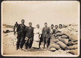 Photograph of Padre Alonso with officers of the Irish Brigade