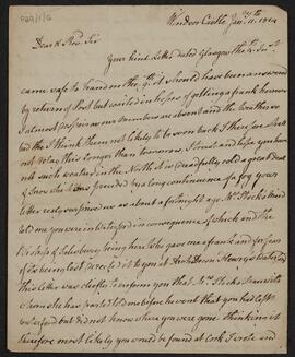 Letter from William Monsell to his uncle, the Reverend Samuel Monsell