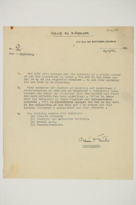 Circular relating to the training for operations in towns