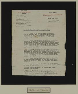 Typed reference from Eamon de Valera