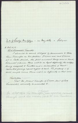 Note relating to mortgage security