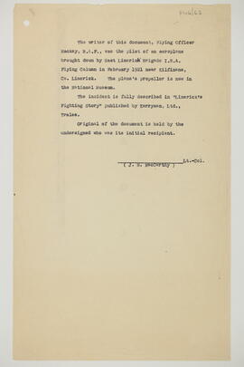 Note providing background information to P46/1/4/1/1