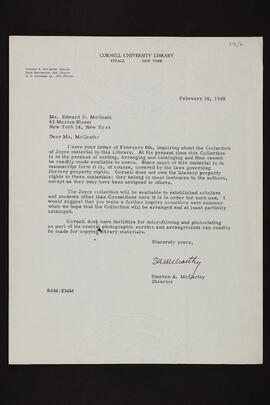 Letter from Stephen A. McCarthy to Edward P. McGrath