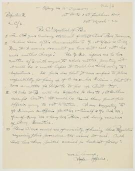 Letter relating to the difficulty in arranging a court martial