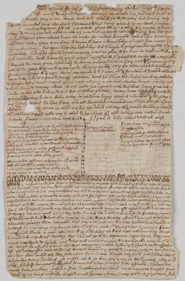 Fragment of a diary kept by the Reverend Samuel Monsell