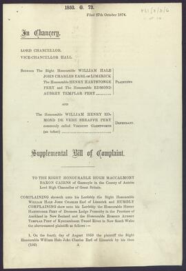 Supplemental Bill of Complaint in Chancery