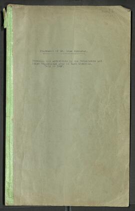 Typed statement by Liam Manahan