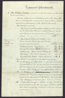 Viscount Glentworth’s statement of position