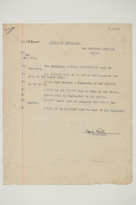 Letter relating to the preparation of reports and filing of orders