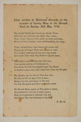 Leaflet containing a poem