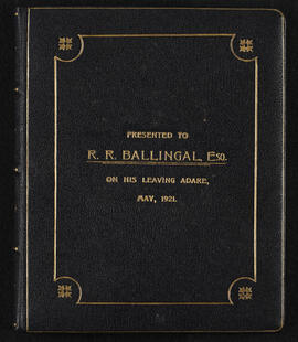 Presentation book given to Robert Rennie Ballingal