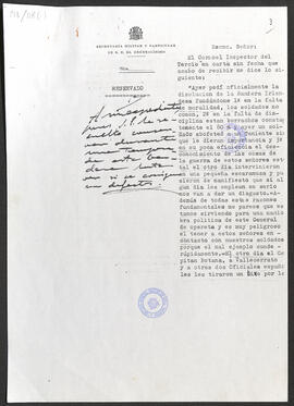 Photocopies of mostly memoranda and military dispatches