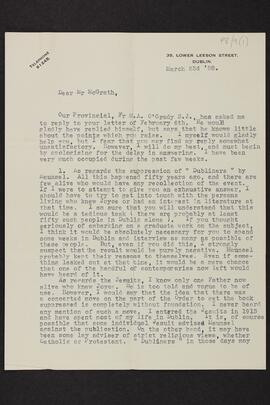 Letter from Feargal McGrath to Edward P. McGrath