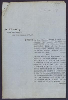Bill of Complaint in Chancery