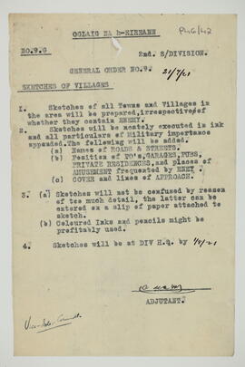 General order relating to the preparation of sketches