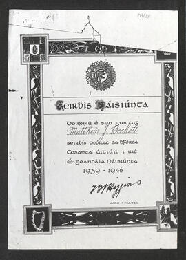 Photocopy of a certificate of national service