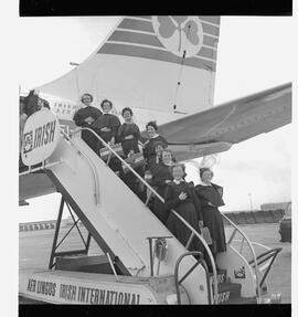 Nuns on steps of Aer Lingus plane