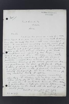 Photocopy of a letter from James Joyce to Grant Richards